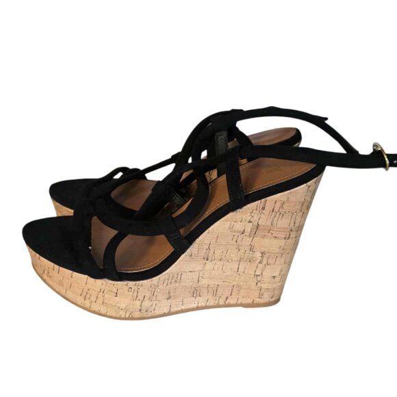 EUC H&M Strappy Wedge Sandlas with Cork Heels - Picture 1 of 7